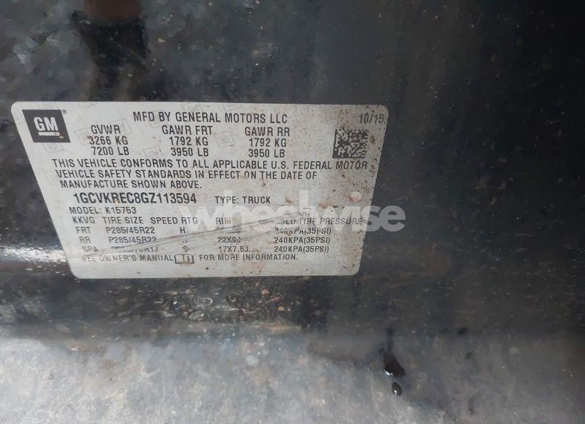 Photo 9 of 2016 Chevrolet Silverado 1500 LT (VIN 1GCVKREC8GZ113594)