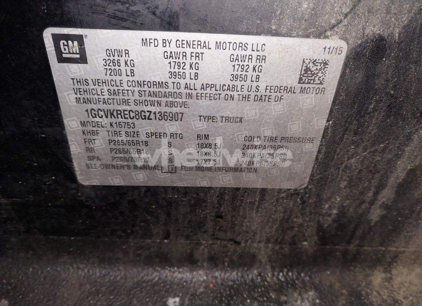 Photo 9 of 2016 Chevrolet Silverado 1500 2LT (VIN 1GCVKREC8GZ136907)