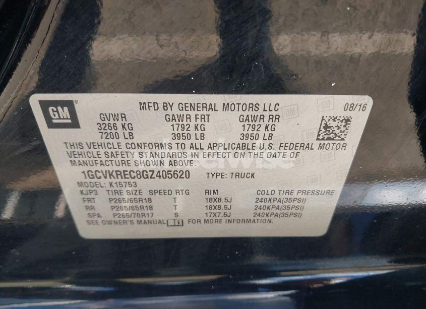 Photo 18 of 2016 Chevrolet Silverado 1500 1LT (VIN 1GCVKREC8GZ405620)