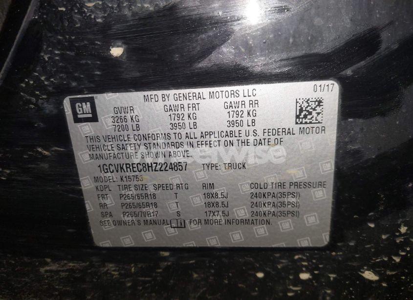 Photo 9 of 2017 Chevrolet Silverado 1500 2LT (VIN 1GCVKREC8HZ224857)