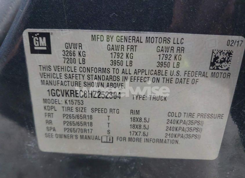 Photo 9 of 2017 Chevrolet Silverado 1500 LT (VIN 1GCVKREC8HZ252304)