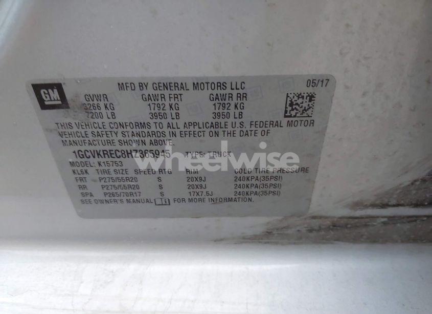 Photo 9 of 2017 Chevrolet Silverado 1500 2LT (VIN 1GCVKREC8HZ365945)