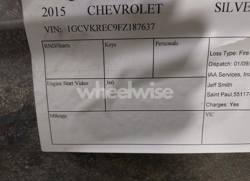 Photo 9 of 2015 Chevrolet Silverado 1500 1LT (VIN 1GCVKREC9FZ187637)