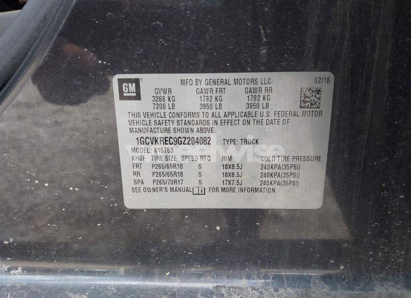 Photo 9 of 2016 Chevrolet Silverado 1500 2LT (VIN 1GCVKREC9GZ204082)