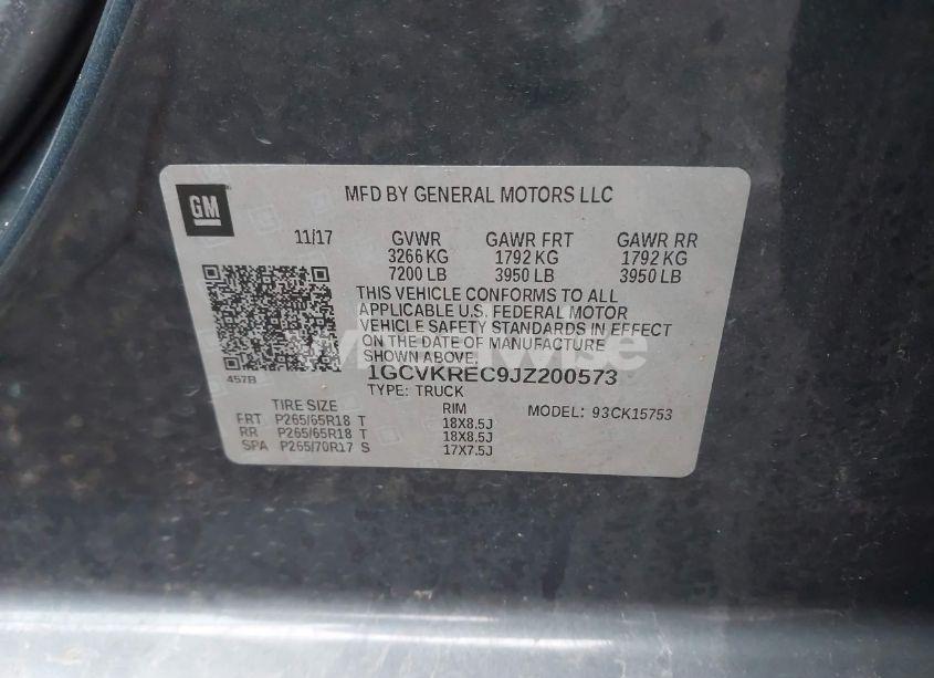 Photo 9 of 2018 Chevrolet Silverado 1500 2LT (VIN 1GCVKREC9JZ200573)