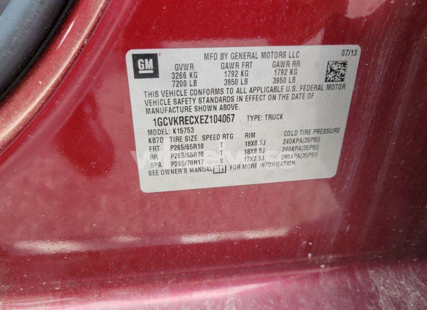 Photo 9 of 2014 Chevrolet Silverado 1500 (VIN 1GCVKRECXEZ104067)