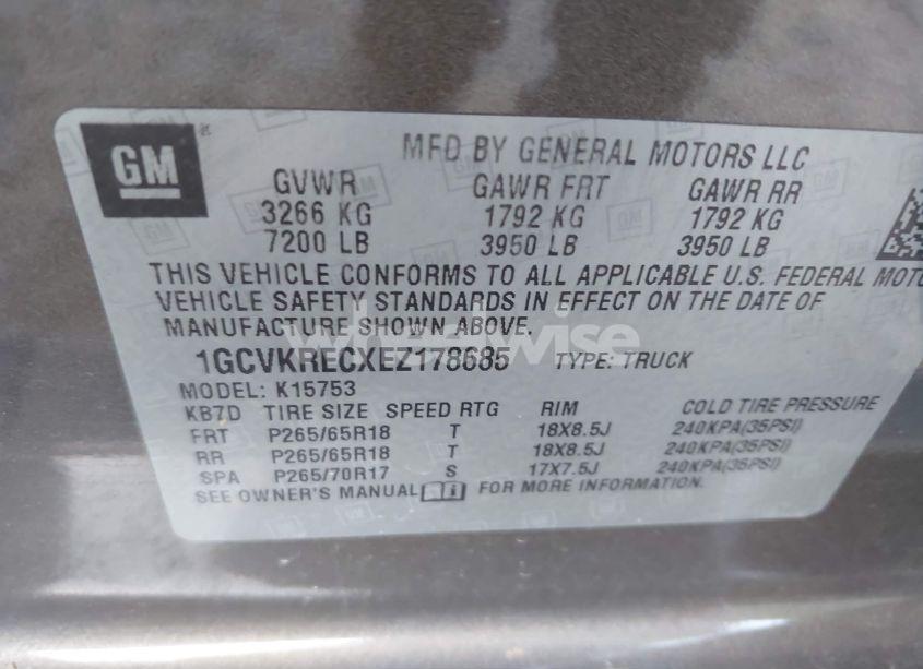 Photo 9 of 2014 Chevrolet Silverado 1500 LT (VIN 1GCVKRECXEZ178685)