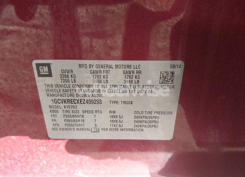 Photo 9 of 2014 Chevrolet Silverado 1500 1LT (VIN 1GCVKRECXEZ409293)