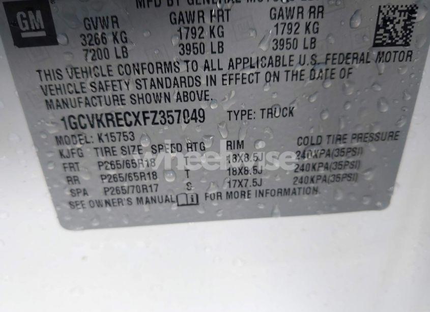 Photo 9 of 2015 Chevrolet Silverado 1500 1LT (VIN 1GCVKRECXFZ357049)