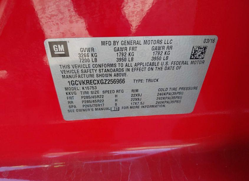 Photo 9 of 2016 Chevrolet Silverado 1500 2LT (VIN 1GCVKRECXGZ256966)