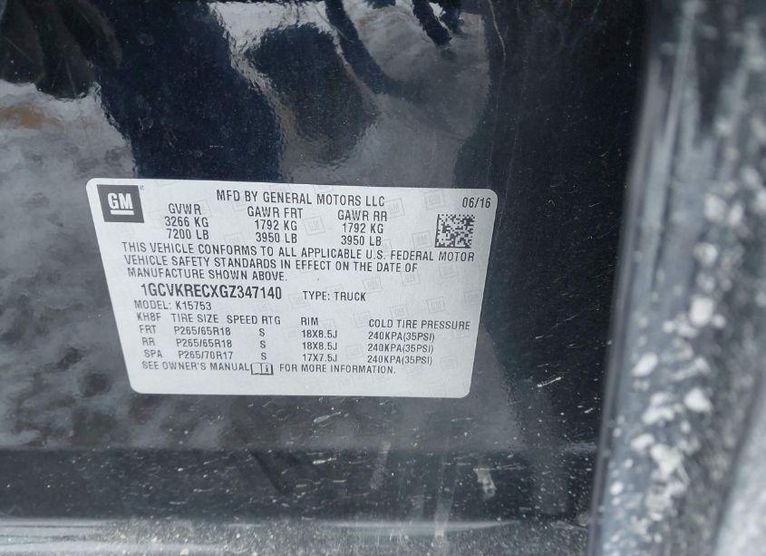 Photo 9 of 2016 Chevrolet Silverado 1500 1LT (VIN 1GCVKRECXGZ347140)