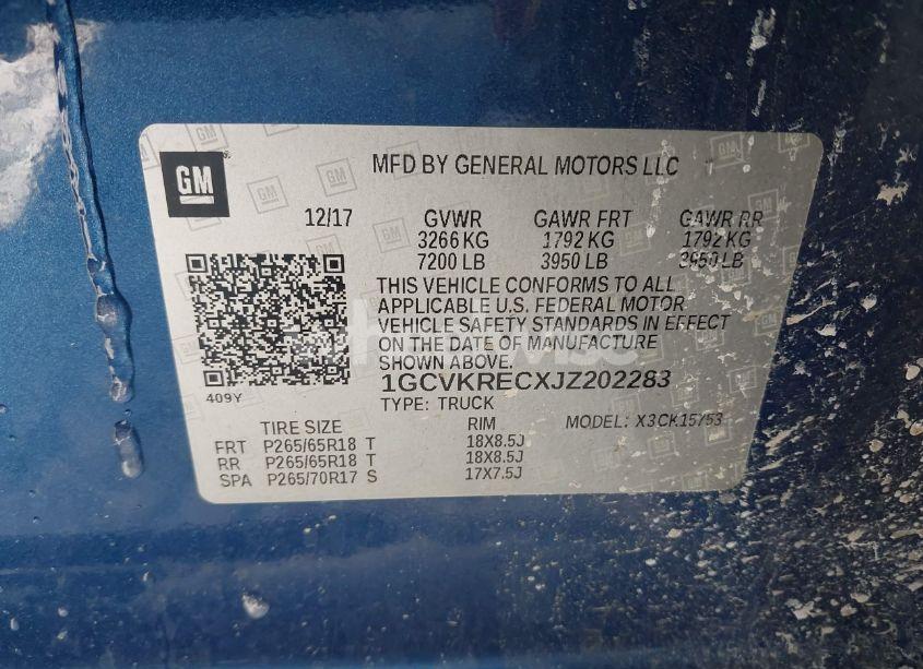 Photo 9 of 2018 Chevrolet Silverado 1500 2LT (VIN 1GCVKRECXJZ202283)