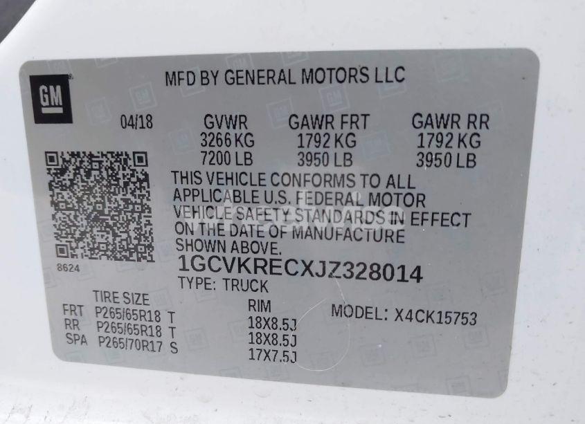 Photo 9 of 2018 Chevrolet Silverado 1500 2LT (VIN 1GCVKRECXJZ328014)