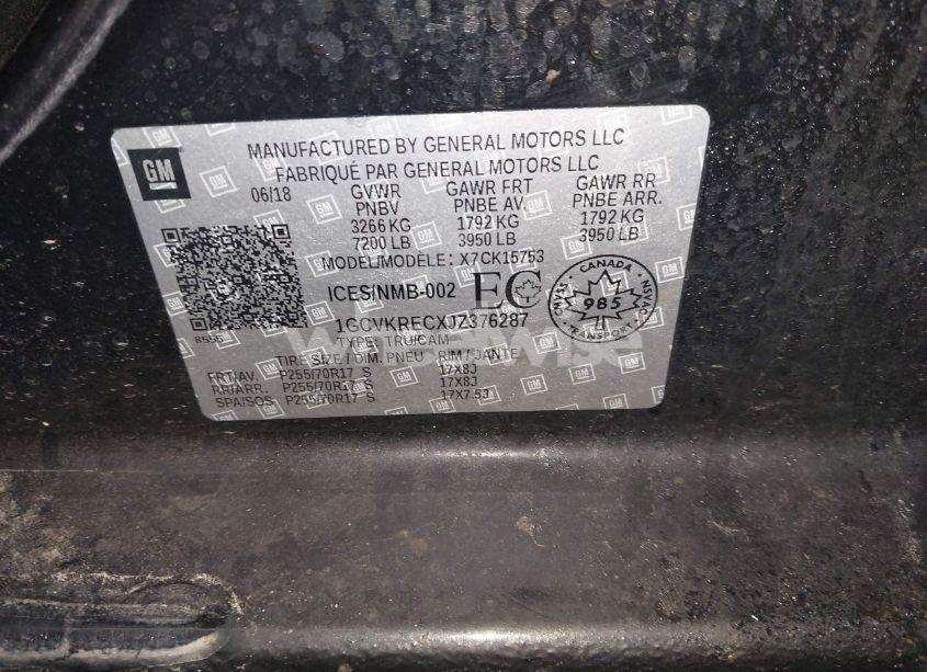 Photo 9 of 2018 Chevrolet Silverado 1500 1LT/2LT (VIN 1GCVKRECXJZ376287)