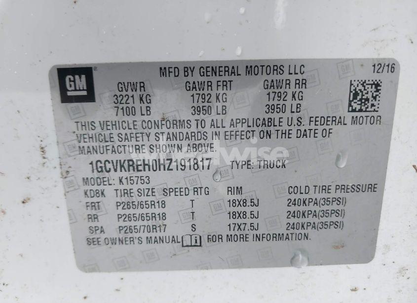 Photo 9 of 2017 Chevrolet Silverado 1500 1LT (VIN 1GCVKREH0HZ191817)