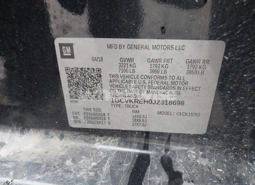 Photo 9 of 2018 Chevrolet Silverado 1500 2LT (VIN 1GCVKREH0JZ318698)