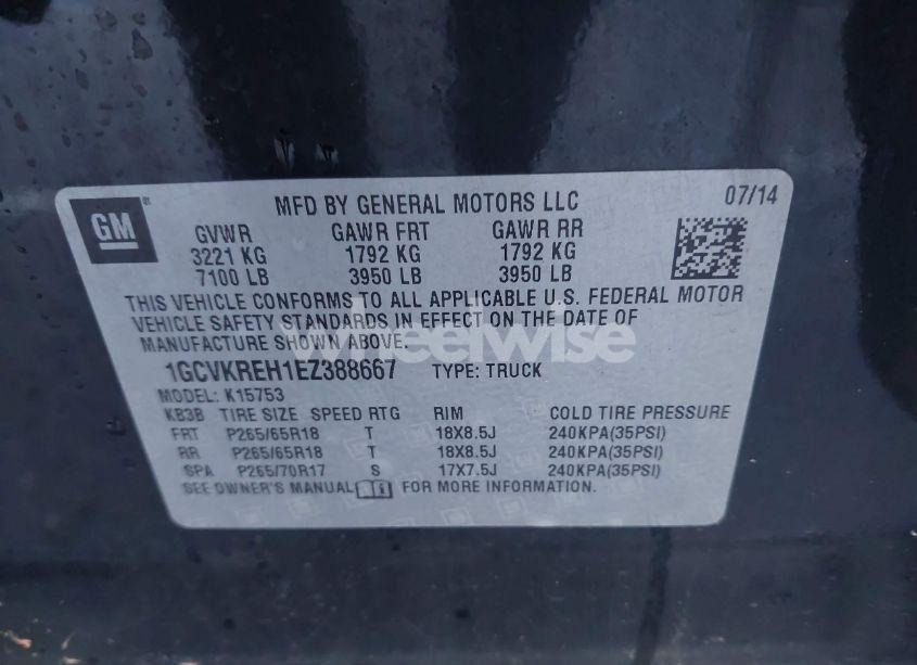 Photo 9 of 2014 Chevrolet Silverado 1500 2LT (VIN 1GCVKREH1EZ388667)