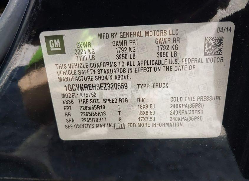 Photo 9 of 2014 Chevrolet Silverado 1500 LT (VIN 1GCVKREH3EZ320659)