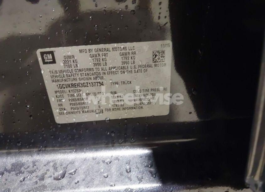 Photo 9 of 2016 Chevrolet Silverado 1500 1LT (VIN 1GCVKREH3GZ137734)