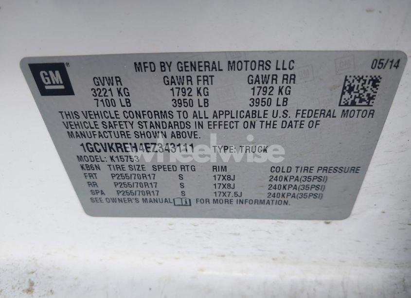 Photo 9 of 2014 Chevrolet Silverado 1500 1LT (VIN 1GCVKREH4EZ343111)