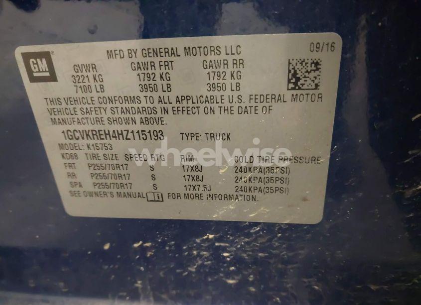 Photo 9 of 2017 Chevrolet Silverado 1500 1LT (VIN 1GCVKREH4HZ115193)