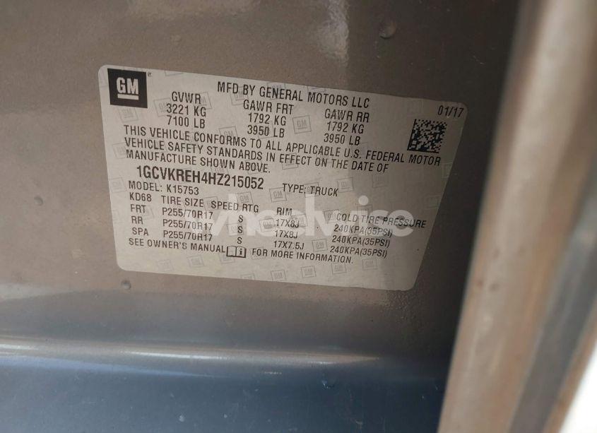Photo 9 of 2017 Chevrolet Silverado 1500 1LT (VIN 1GCVKREH4HZ215052)
