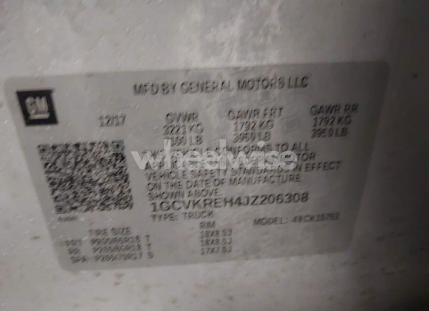 Photo 9 of 2018 Chevrolet Silverado 1500 1LT (VIN 1GCVKREH4JZ206308)