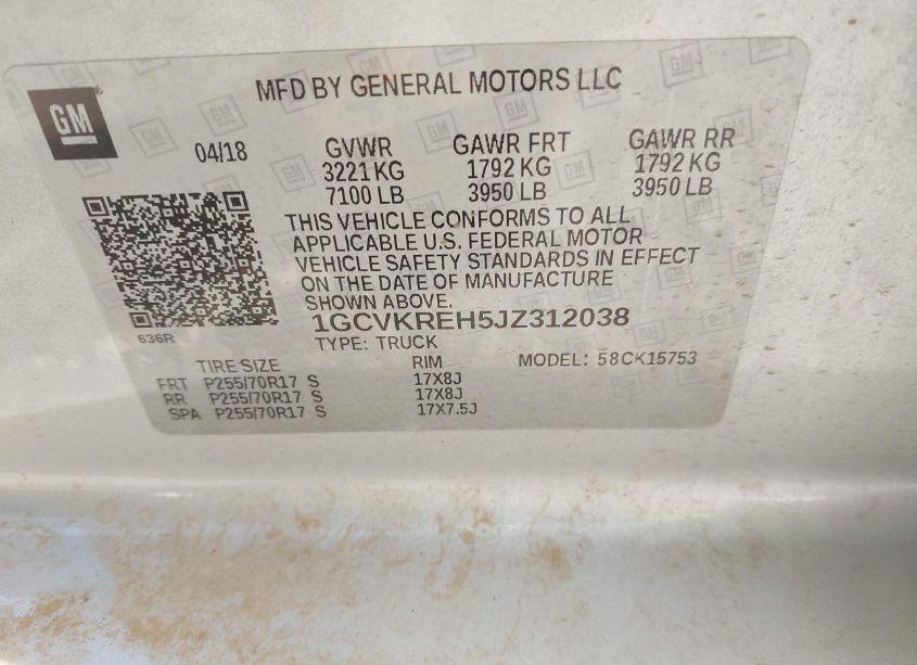 Photo 9 of 2018 Chevrolet Silverado 1500 1LT (VIN 1GCVKREH5JZ312038)