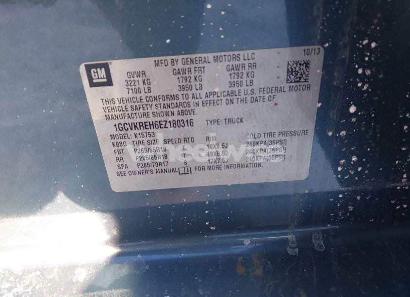 Photo 9 of 2014 Chevrolet Silverado 1500 2LT (VIN 1GCVKREH6EZ180316)