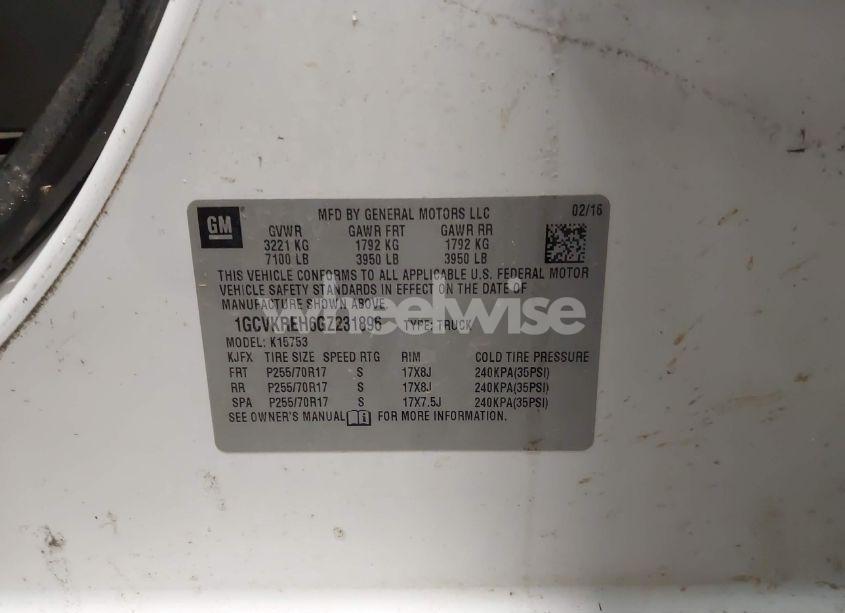 Photo 9 of 2016 Chevrolet Silverado 1500 1LT (VIN 1GCVKREH6GZ231896)