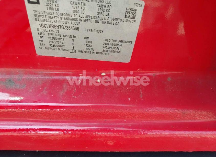 Photo 9 of 2016 Chevrolet Silverado 1500 LT (VIN 1GCVKREH7GZ364666)