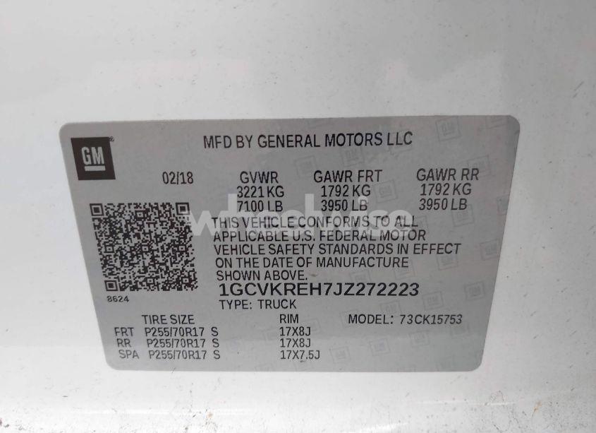 Photo 9 of 2018 Chevrolet Silverado 1500 1LT (VIN 1GCVKREH7JZ272223)