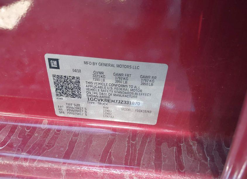 Photo 9 of 2018 Chevrolet Silverado 1500 1LT (VIN 1GCVKREH7JZ331870)