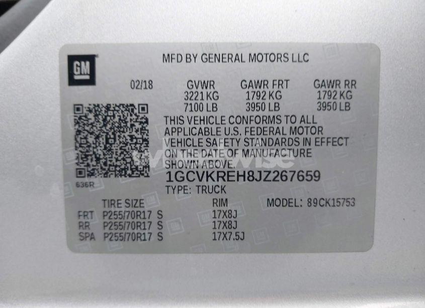 Photo 9 of 2018 Chevrolet Silverado 1500 1LT (VIN 1GCVKREH8JZ267659)
