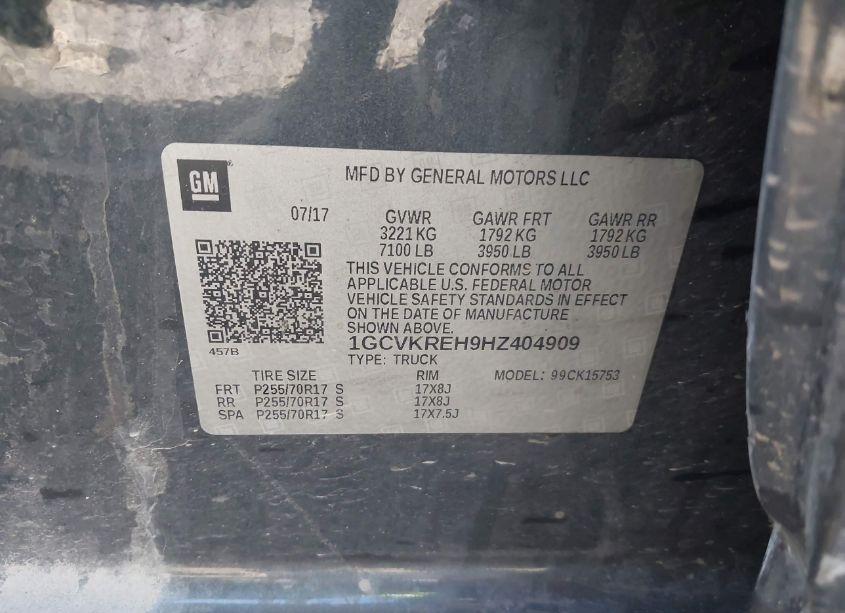 Photo 9 of 2017 Chevrolet Silverado 1500 1LT (VIN 1GCVKREH9HZ404909)