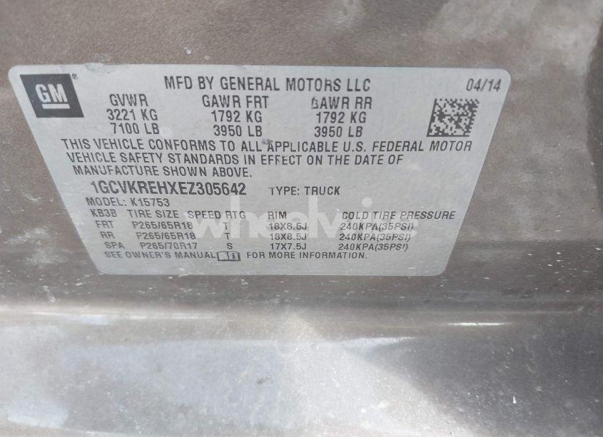 Photo 9 of 2014 Chevrolet Silverado 1500 2LT (VIN 1GCVKREHXEZ305642)