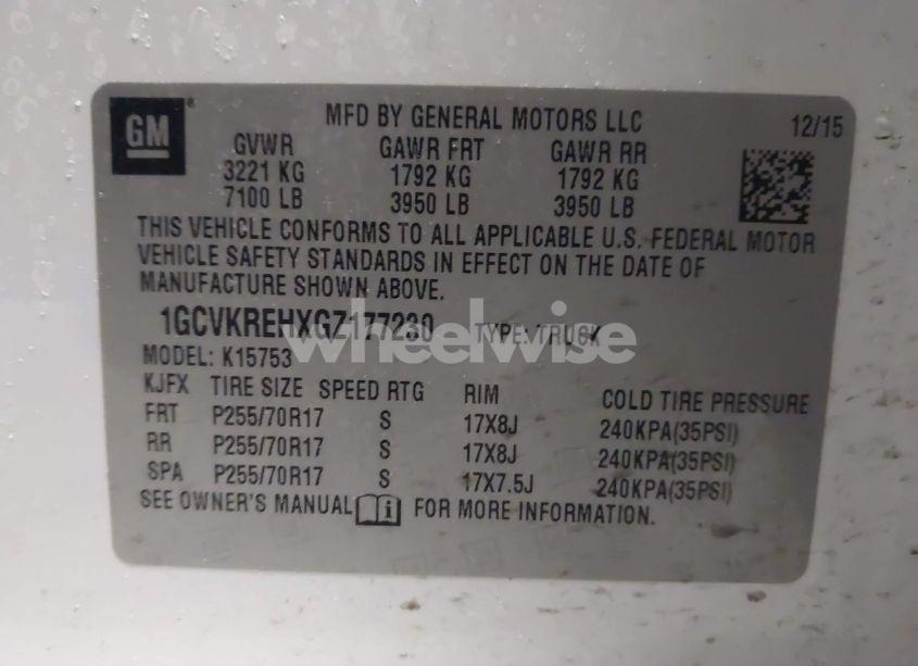 Photo 9 of 2016 Chevrolet Silverado 1500 1LT (VIN 1GCVKREHXGZ177230)