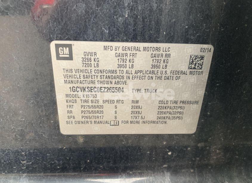 Photo 9 of 2014 Chevrolet Silverado 1500 1LZ (VIN 1GCVKSEC0EZ265504)