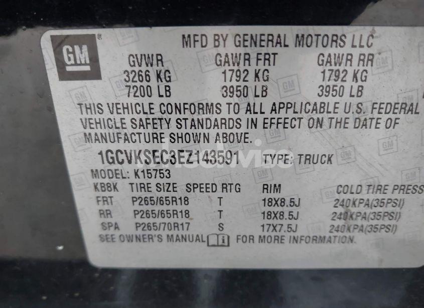 Photo 9 of 2014 Chevrolet Silverado 1500 1LZ (VIN 1GCVKSEC3EZ143591)