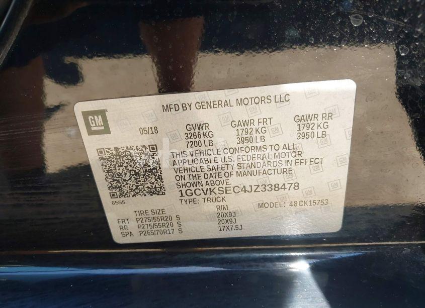 Photo 9 of 2018 Chevrolet Silverado 1500 2LZ (VIN 1GCVKSEC4JZ338478)