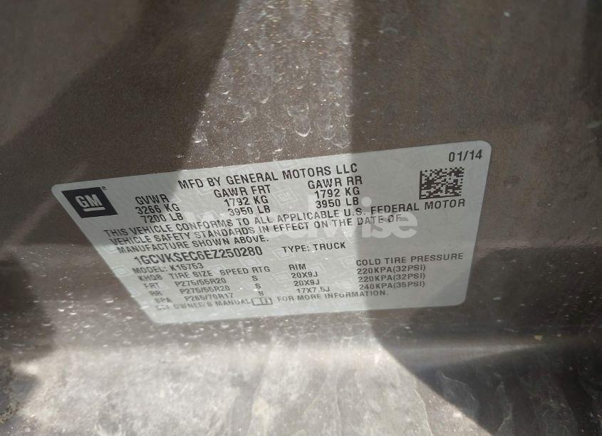 Photo 9 of 2014 Chevrolet Silverado 1500 2LZ (VIN 1GCVKSEC6EZ250280)