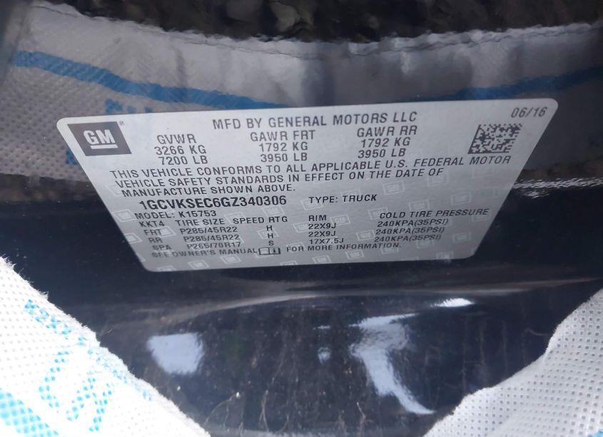 Photo 9 of 2016 Chevrolet Silverado 1500 2LZ (VIN 1GCVKSEC6GZ340306)