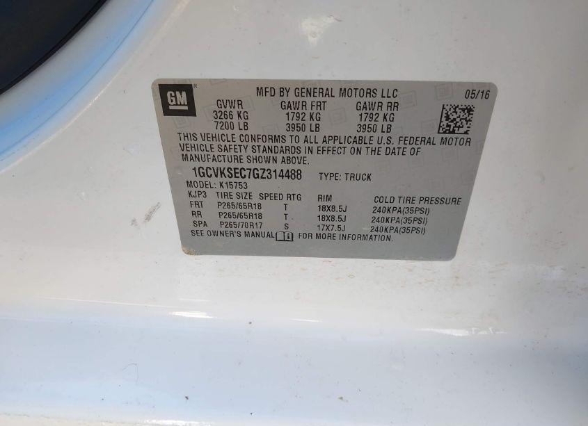 Photo 9 of 2016 Chevrolet Silverado 1500 1LZ (VIN 1GCVKSEC7GZ314488)