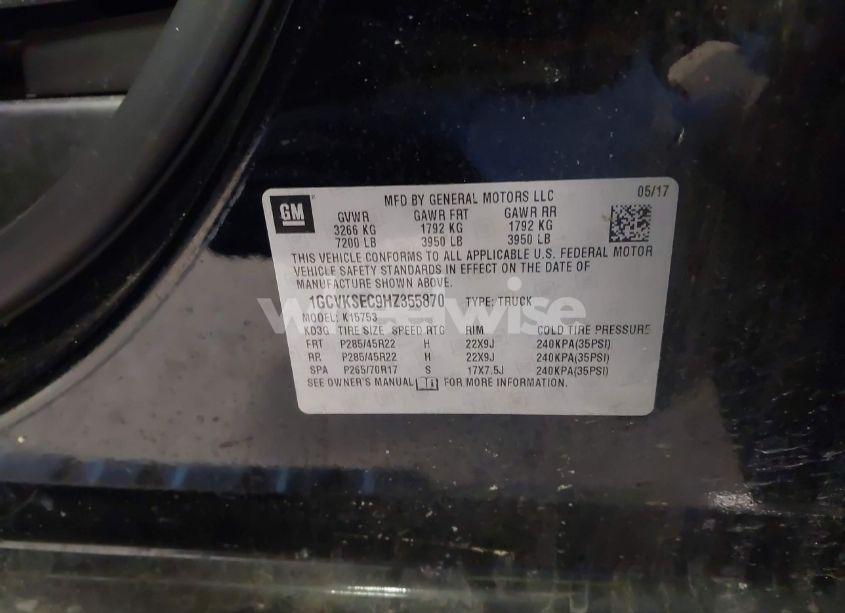 Photo 9 of 2017 Chevrolet Silverado 1500 1LZ (VIN 1GCVKSEC9HZ355870)