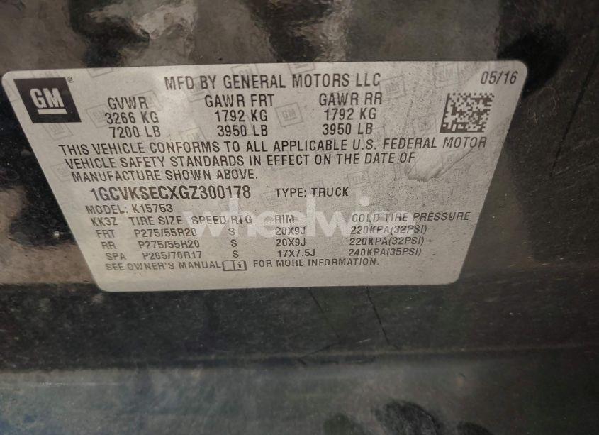 Photo 9 of 2016 Chevrolet Silverado 1500 1LZ (VIN 1GCVKSECXGZ300178)