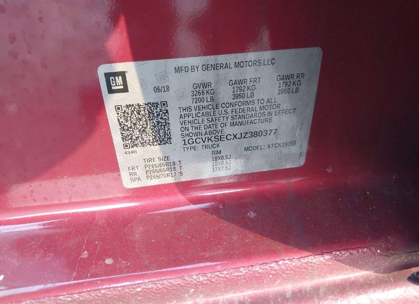 Photo 9 of 2018 Chevrolet Silverado 1500 1LZ (VIN 1GCVKSECXJZ380377)