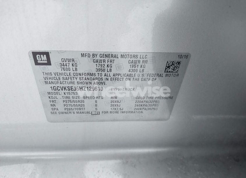 Photo 9 of 2017 Chevrolet Silverado 1500 1LZ (VIN 1GCVKSEJ6HZ129610)