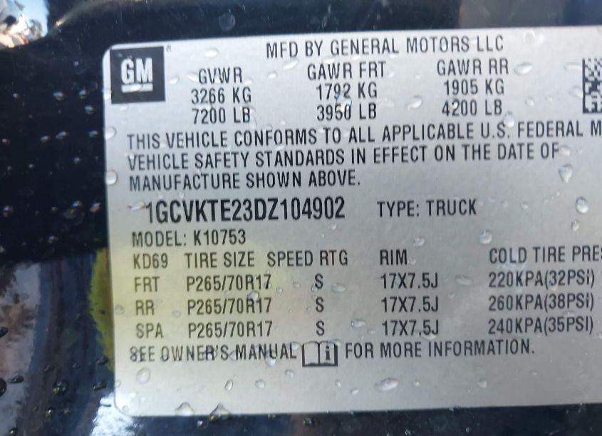 Photo 9 of 2013 Chevrolet Silverado 1500 LTZ (VIN 1GCVKTE23DZ104902)