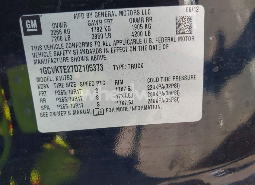 Photo 9 of 2013 Chevrolet Silverado 1500 LTZ (VIN 1GCVKTE27DZ105373)