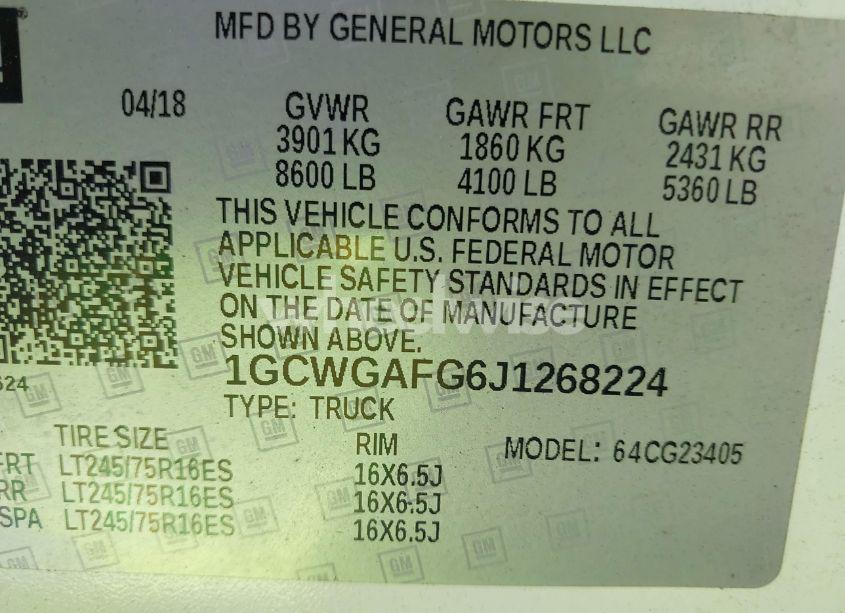 Photo 9 of 2018 Chevrolet Express 2500 WORK VAN (VIN 1GCWGAFG6J1268224)